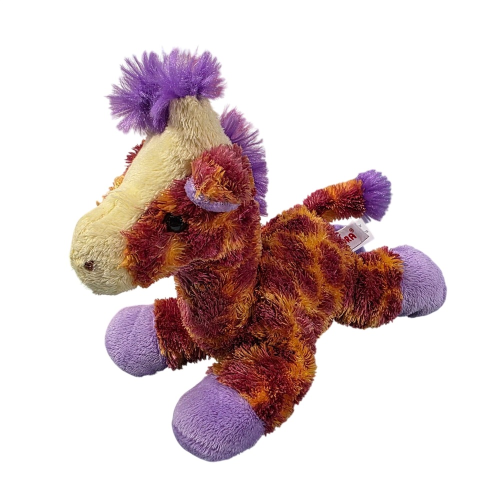 Aurora World Giraffe Plush Purple Orange Yellow Spotted 7" Stuffed Animal Toy